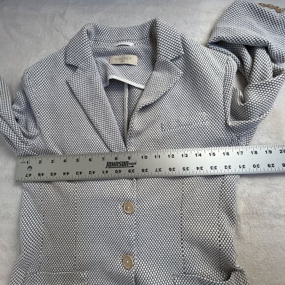 Circolo 1901 Womens Two-Button Blazer Jacket Textured Cotton Blend Stretch Black - Picture 8 of 11